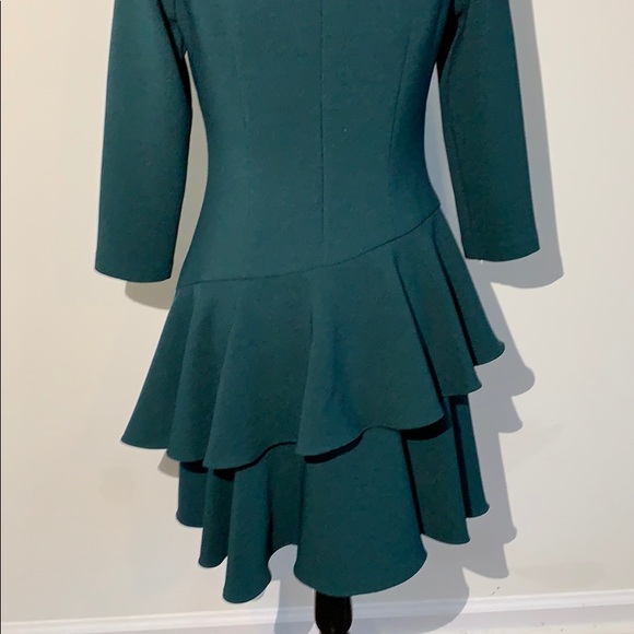 Eliza j forest Green asymmetrical ruffle dress - Picture 8 of 8